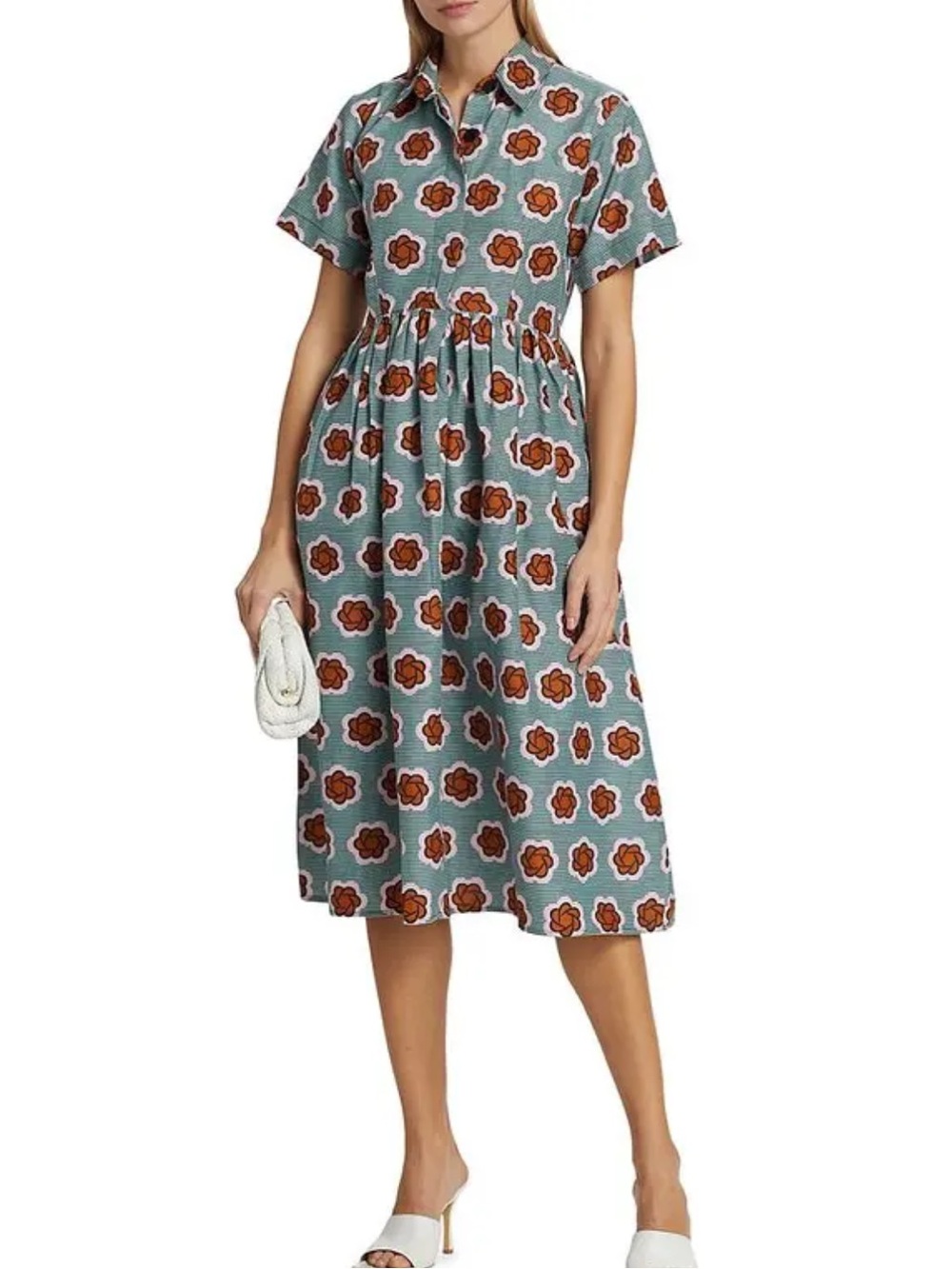 NEW Elisamama Lade Midi Dress Medium Button Front Nigeria Floral